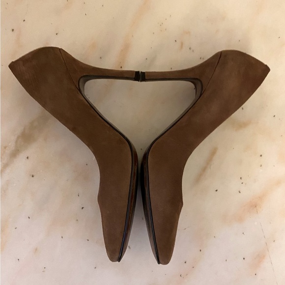 Lauren Ralph Lauren Caia Brown Suede 3.5 inch Heels Size 6.5 - Picture 5 of 9